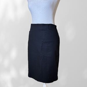 Van Heusen Women’s Skirt Navy Blue Stretch Knee Length Slit Career Pencil size 2